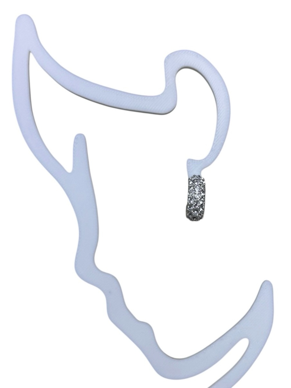 Silver Pavé Crystal Huggie Hoop Earrings 15mm Mini Everyday Sparkle